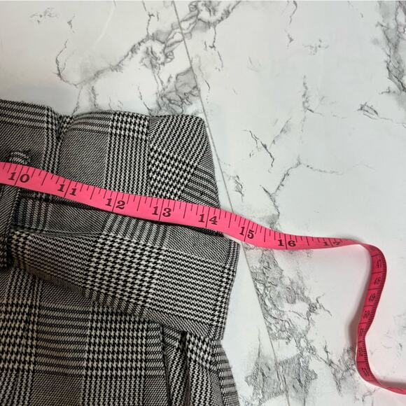 Nicholas belted paperbag pants Glen plaid Sz 4 - Picture 6 of 8